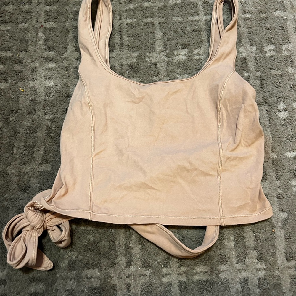 Beige Tank Top with Side Tie